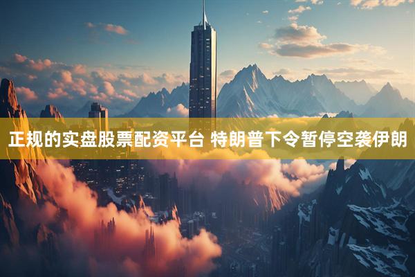 正规的实盘股票配资平台 特朗普下令暂停空袭伊朗